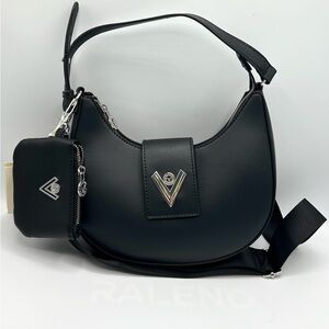 NWT - Valentino Orlandi Black Shoulder Bag with Sleek Design